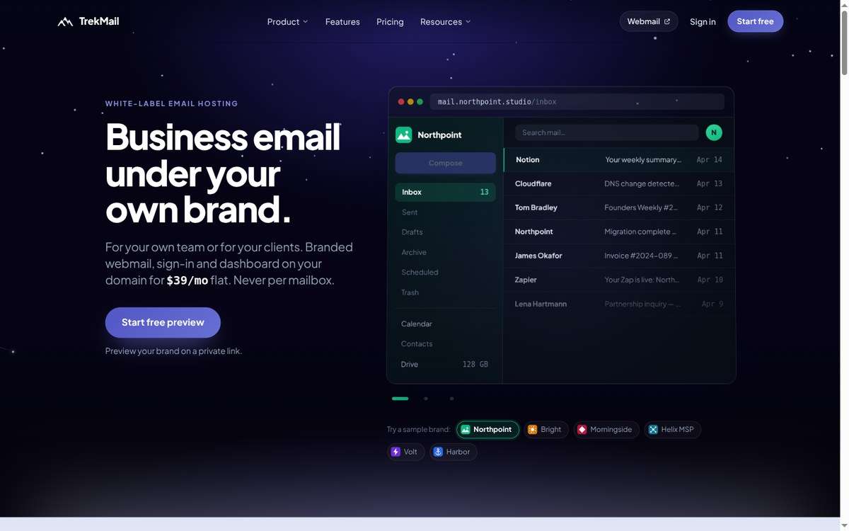 White Label: business email under your own brand