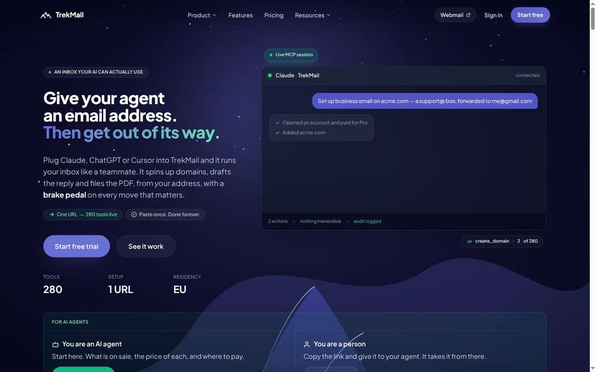 TrekMail with an AI assistant